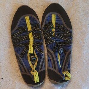 Blue and Yellow Climbing Shoes